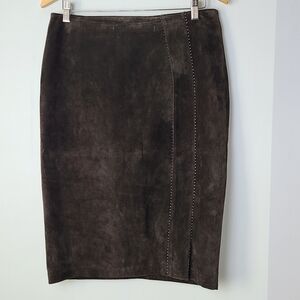 Danier genuine leather midi skirt, Sz 8